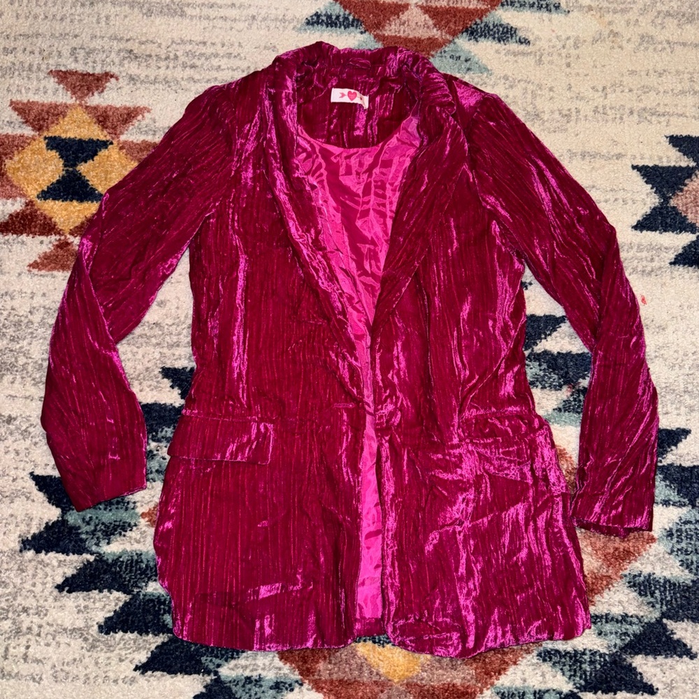 Pink Velvet Blazer